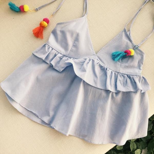 Maieu de damă cu decor colorat în trei culori