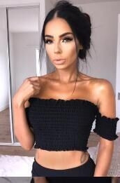 Top scurt dama cu elastic - 2 culori