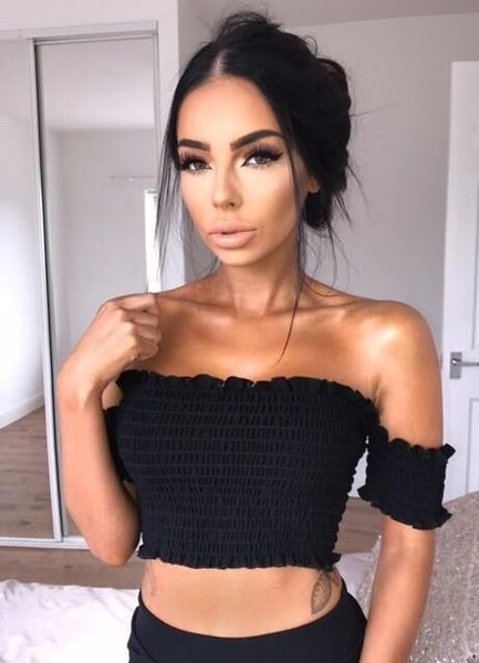 Top scurt dama cu elastic - 2 culori