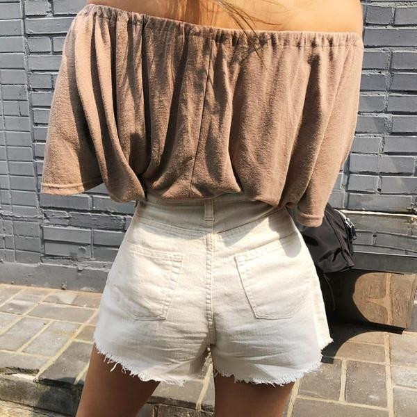 Φούστα -παντελόνι  τζιν σε λευκ`ο χρώμα