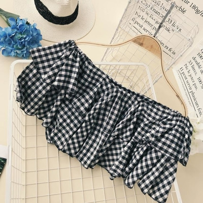 Bluza scurta eleganta dama - carouri