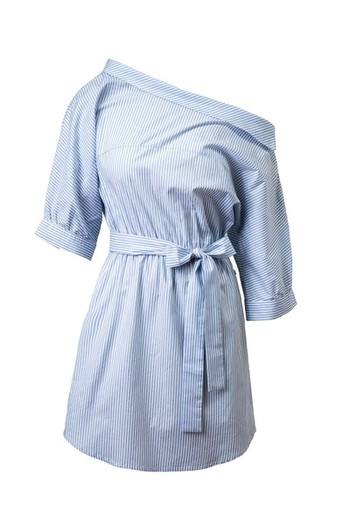 Rochie de vara dama in dungi cu centura