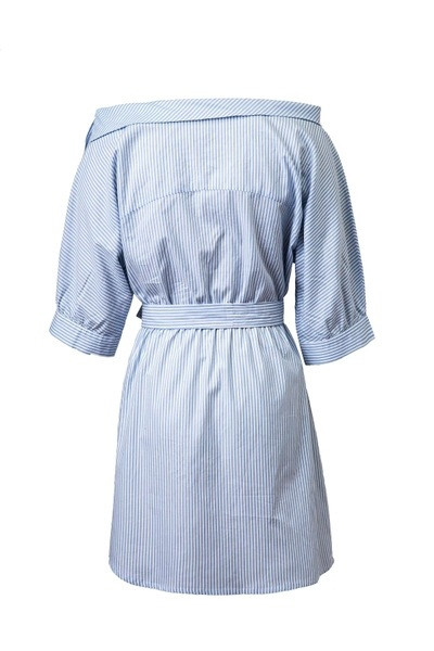 Rochie de vara dama in dungi cu centura