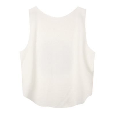 Γυναικείο αμάνικο σε λευκό χρώμα με επιγραφή