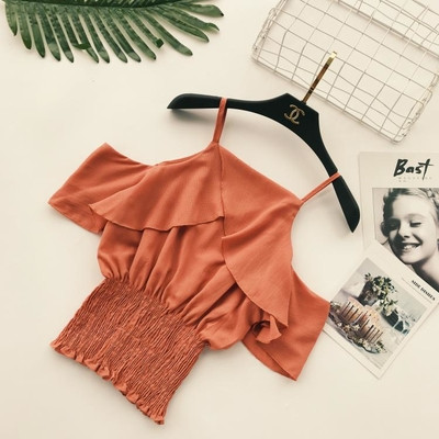 Bluză de șifon de damă cu umerii deschiși - mai multe culori