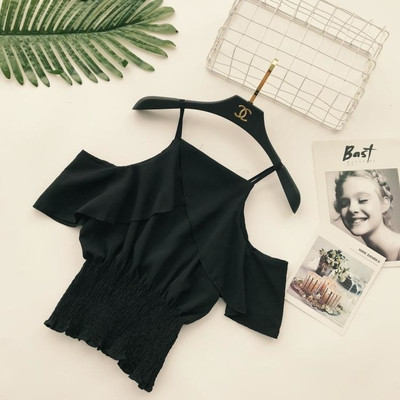 Bluză de șifon de damă cu umerii deschiși - mai multe culori