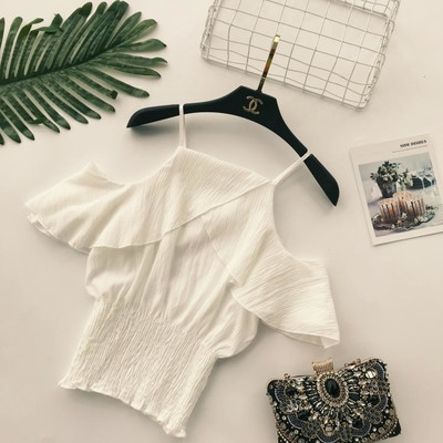 Bluză de șifon de damă cu umerii deschiși - mai multe culori