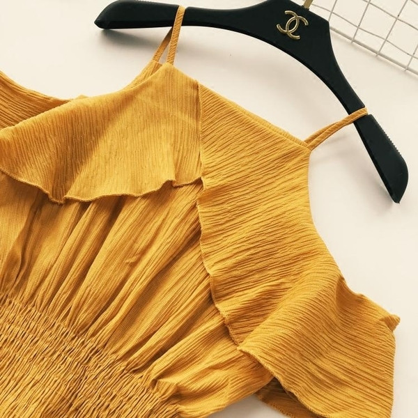 Bluză de șifon de damă cu umerii deschiși - mai multe culori