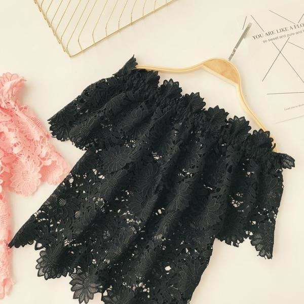 Bluză damă din dantelă cu umerii deschiși - 3 culori