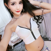 Γυναικείο μπουστάκι  σε λευκό, γκρι και μαύρο χρώμα