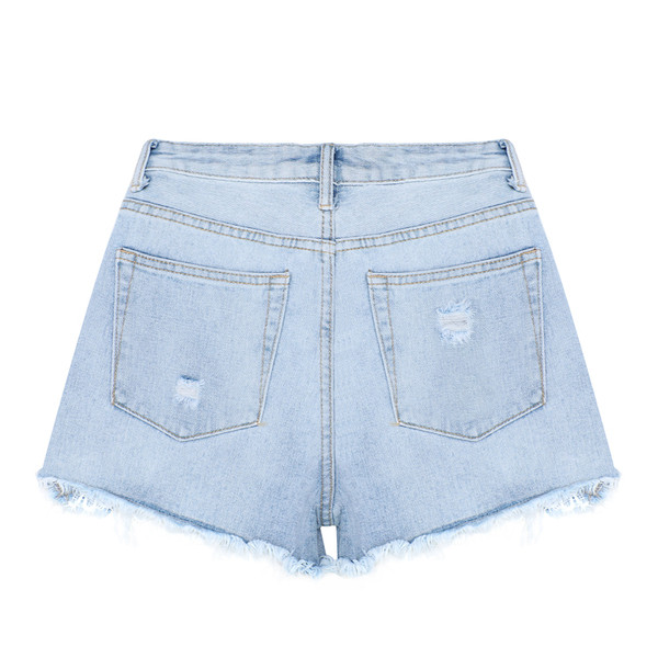 Blugi scurti de dama cu dantela de culoare deschisa