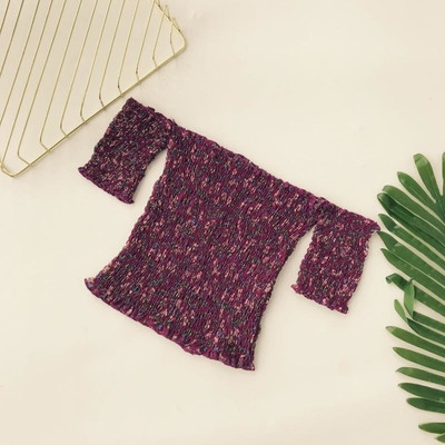 Bluză de damă cu mâneci scurte și motive florale - culori diferite