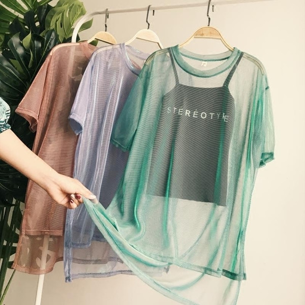 Bluza de dama transparenta in mai multe culori - model larg