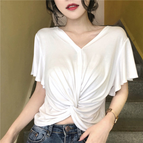 Bluza de dama model nou cu decolteu in V in 2 culori