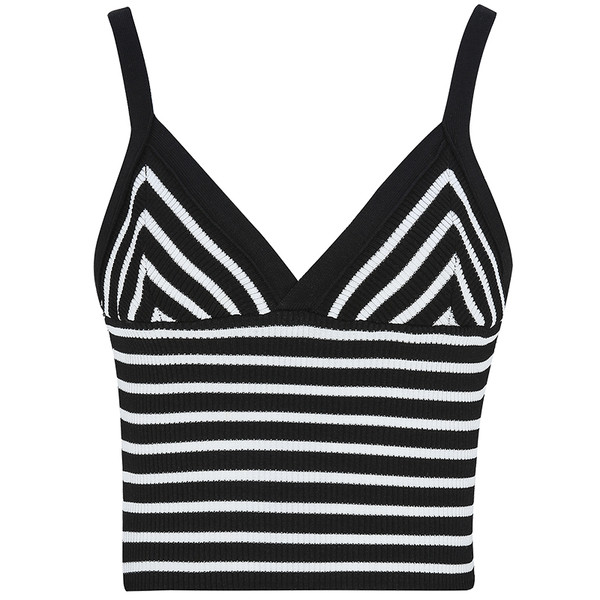 Maieu de damă cu dungi în mai multe culori cu bretele subțiri