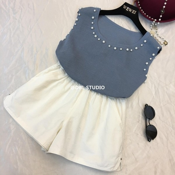 Maieu elegant de damă cu perle decorative în trei culori