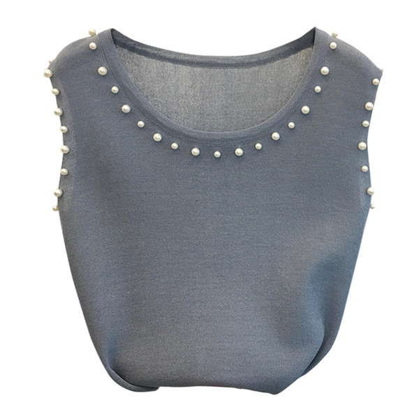 Maieu elegant de damă cu perle decorative în trei culori