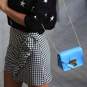 Fusta de dama stilata in dungi, cu talie inalta