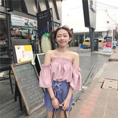 Γυαικεία μπλούζα με ελαστικά και φαρδιά μανίκια