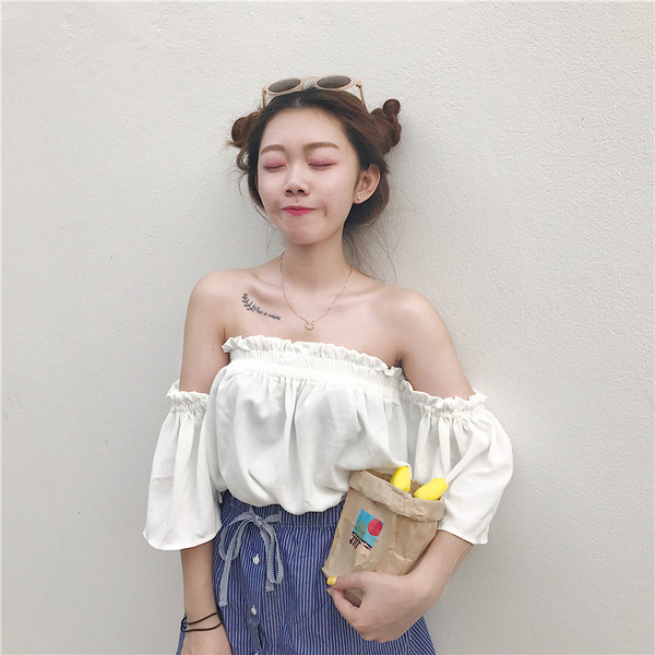 Γυαικεία μπλούζα με ελαστικά και φαρδιά μανίκια