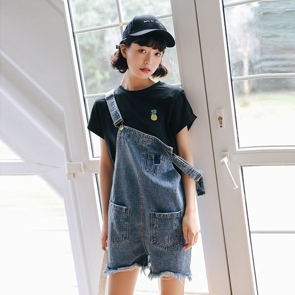 Salopeta de dama din denim model lat