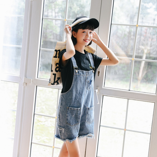 Salopeta de dama din denim model lat