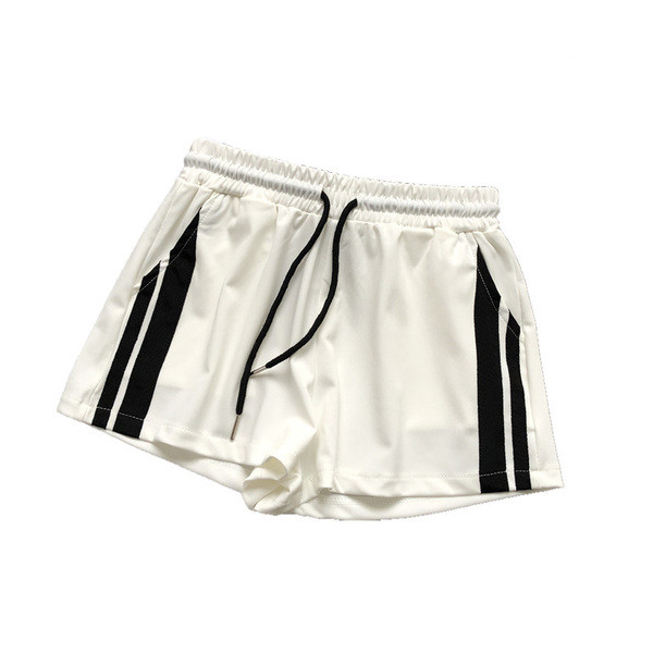 Pantaloni scurti sport de damă alb-negru