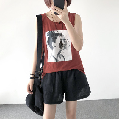 Maieu de dama cu bretele late si imprimeu in mai multe culori