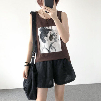 Maieu de dama cu bretele late si imprimeu in mai multe culori