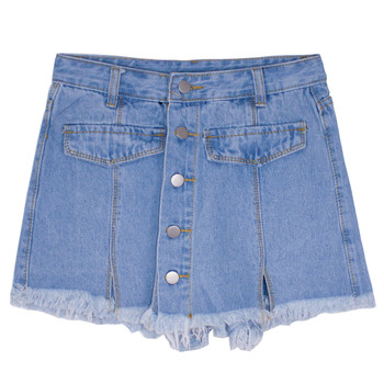 Пола-панталон от дънкова материя с джобове