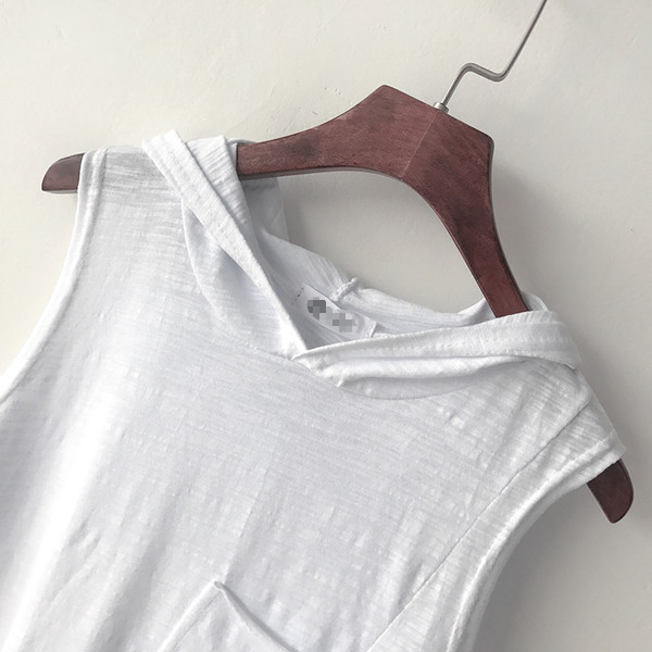 Maieu de zi cu zi pentru femei, alb, cu glugă și cu fantă