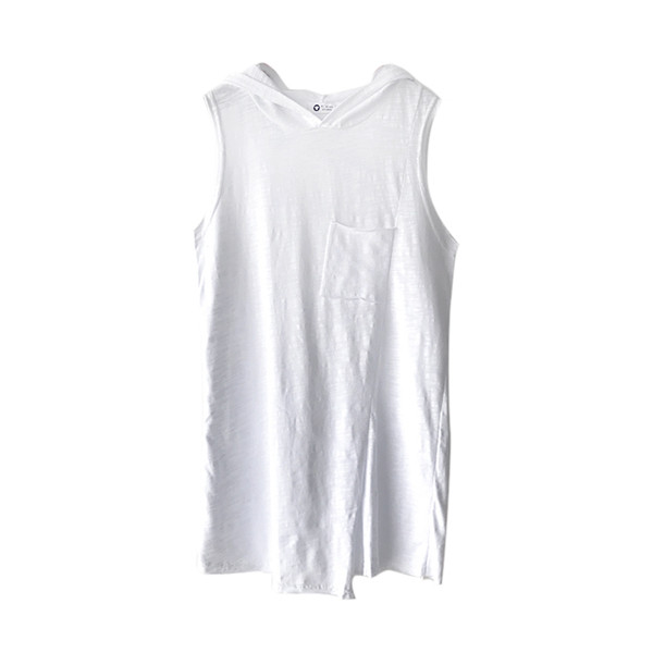 Maieu de zi cu zi pentru femei, alb, cu glugă și cu fantă