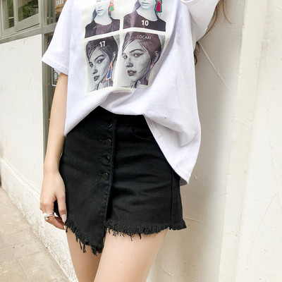 Φούστα - παντελόνι με ασύμμετρη τομή σε τρία χρώματα