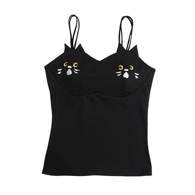 Maieu de damă cu aplicații și decor 3D în alb și negru