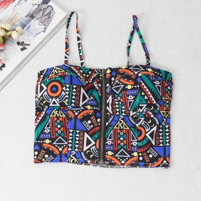 Καθημερινό δαντελωτό αμάνικο με φερμουάρ σε δύο χρώματα