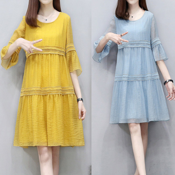 Rochie de dama pentru gravide cu maneci 3/4 in mai multe culori