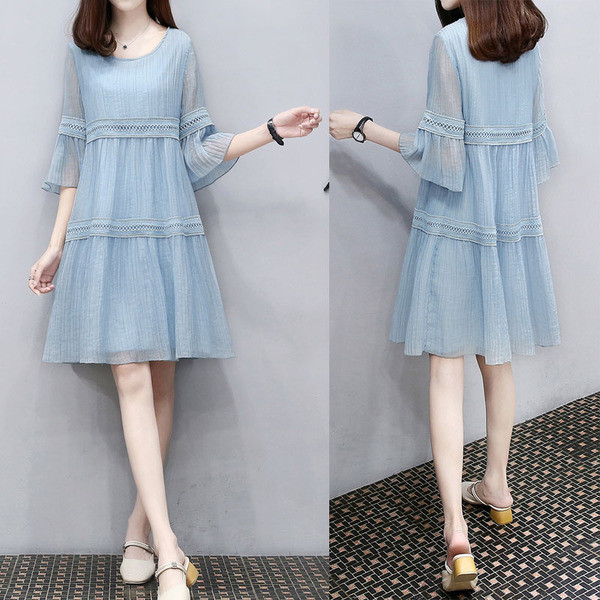 Rochie de dama pentru gravide cu maneci 3/4 in mai multe culori