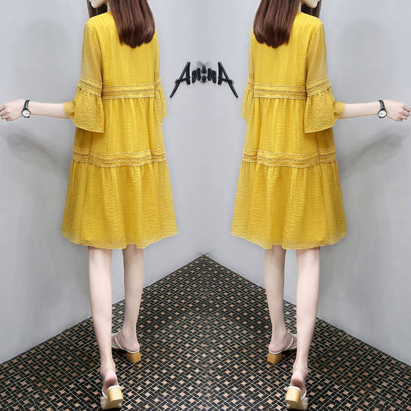 Rochie de dama pentru gravide cu maneci 3/4 in mai multe culori