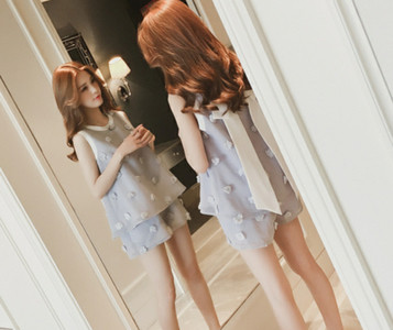 Set de vara pentru gravide in culoare deschisa