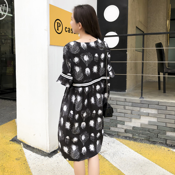 Rochie de dama in negru cu model pentru gravide