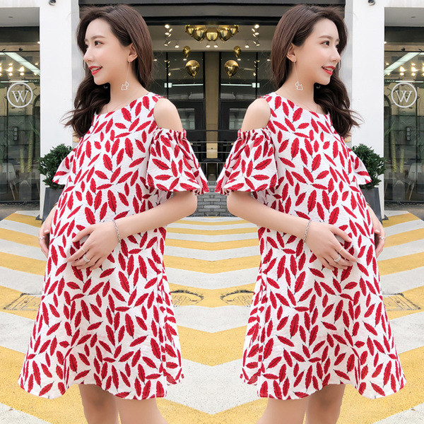 Μοντέρνο φόρεμα για έγκυες γυναίκες σε δύο χρώματα