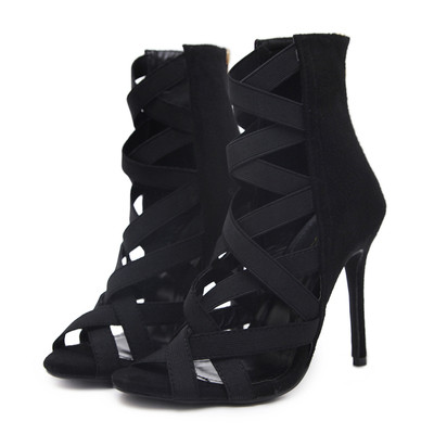 ХИТ Стилни дамски сандали с каишки и висок ток в два цвята