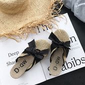 Papuci dama cu panglica in doua culori