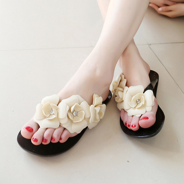 Papuci casual dama cu decor floral in mai multe culori