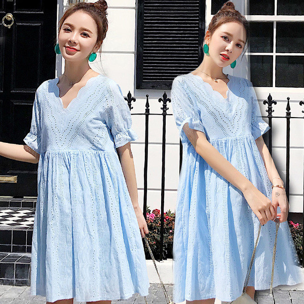 Rochie pentru gravide cu decolteu in V in mai multe culori