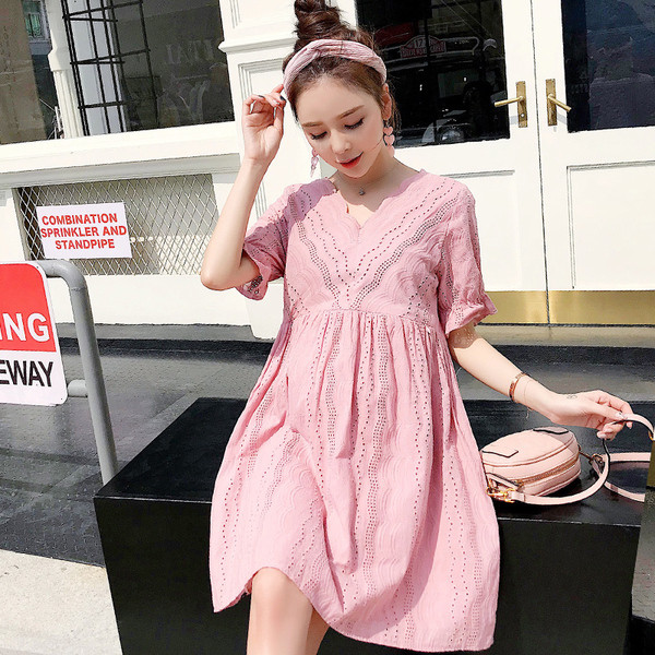 Rochie pentru gravide cu decolteu in V in mai multe culori