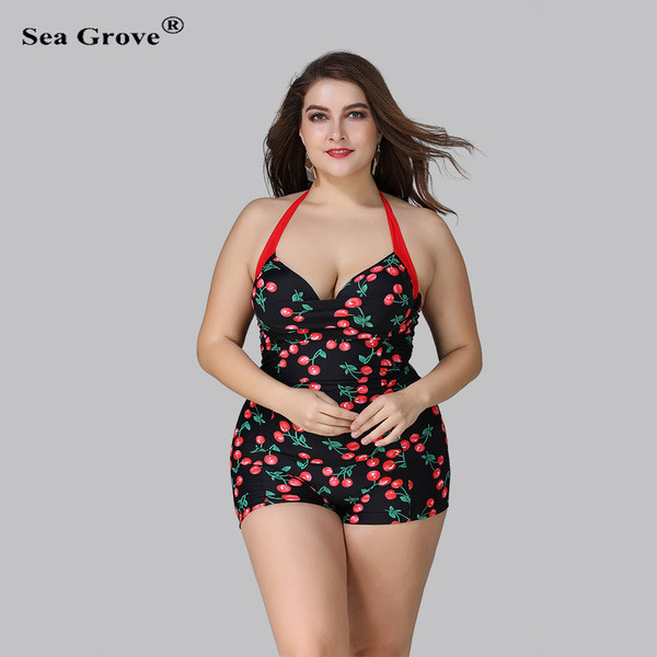 Γυναικέιο μαγιό με  τύπωμα κερασιά