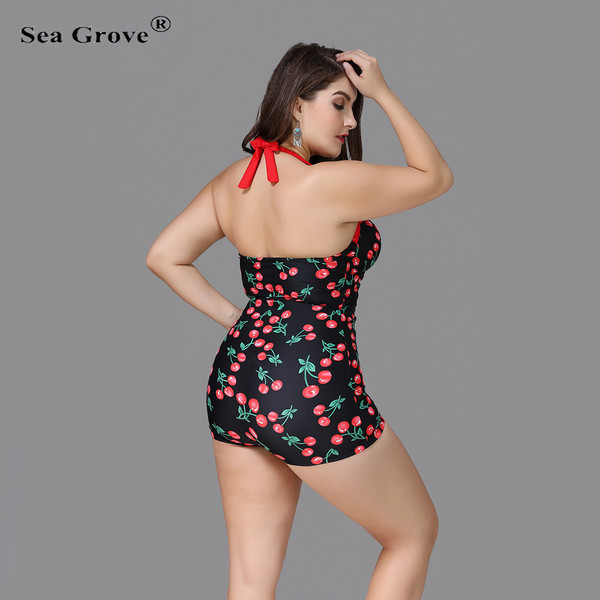 Γυναικέιο μαγιό με  τύπωμα κερασιά