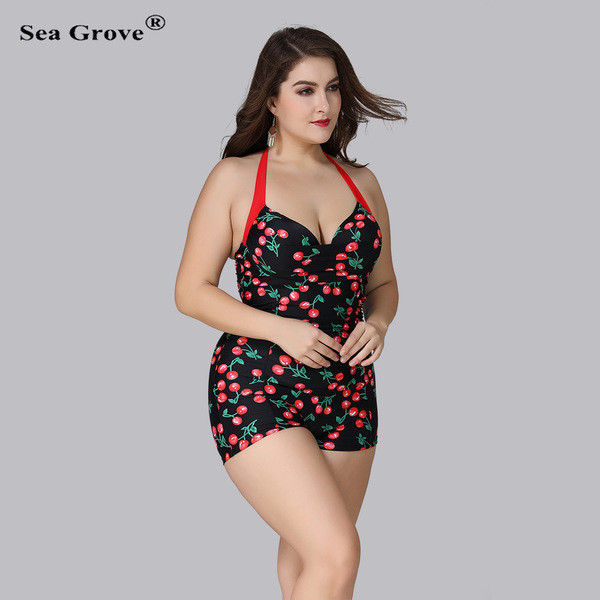 Γυναικέιο μαγιό με  τύπωμα κερασιά