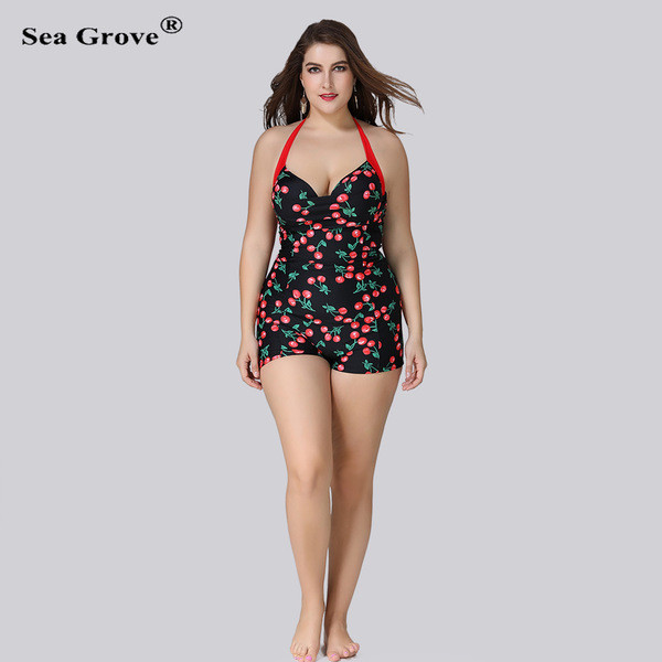 Γυναικέιο μαγιό με  τύπωμα κερασιά